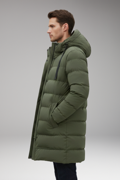 Men's Quilted Parka Hooded Water Resistant Coat