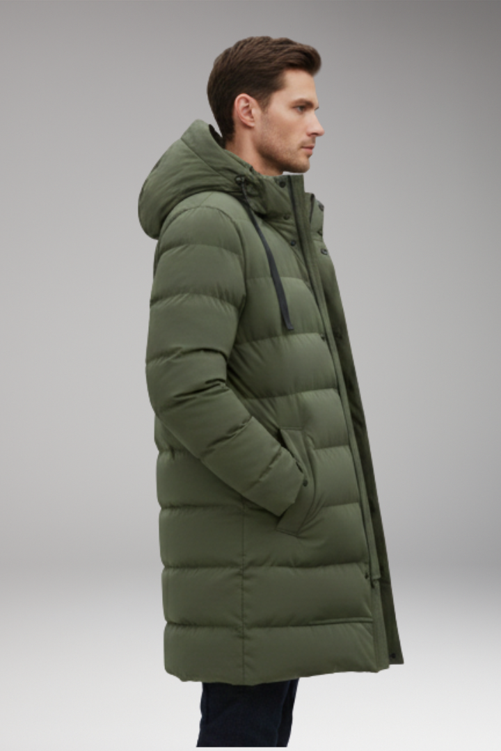 Men's Quilted Parka Hooded Water Resistant Coat