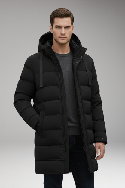 Men's Quilted Parka Hooded Water Resistant Coat