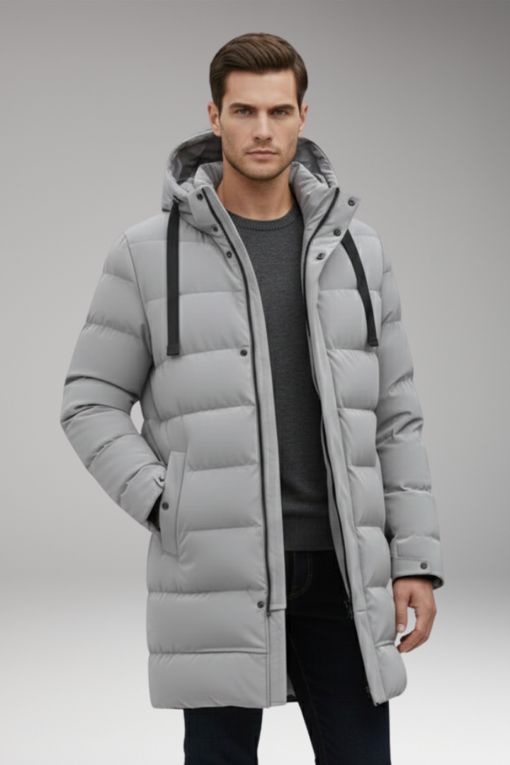 Men's Quilted Parka Hooded Water Resistant Coat