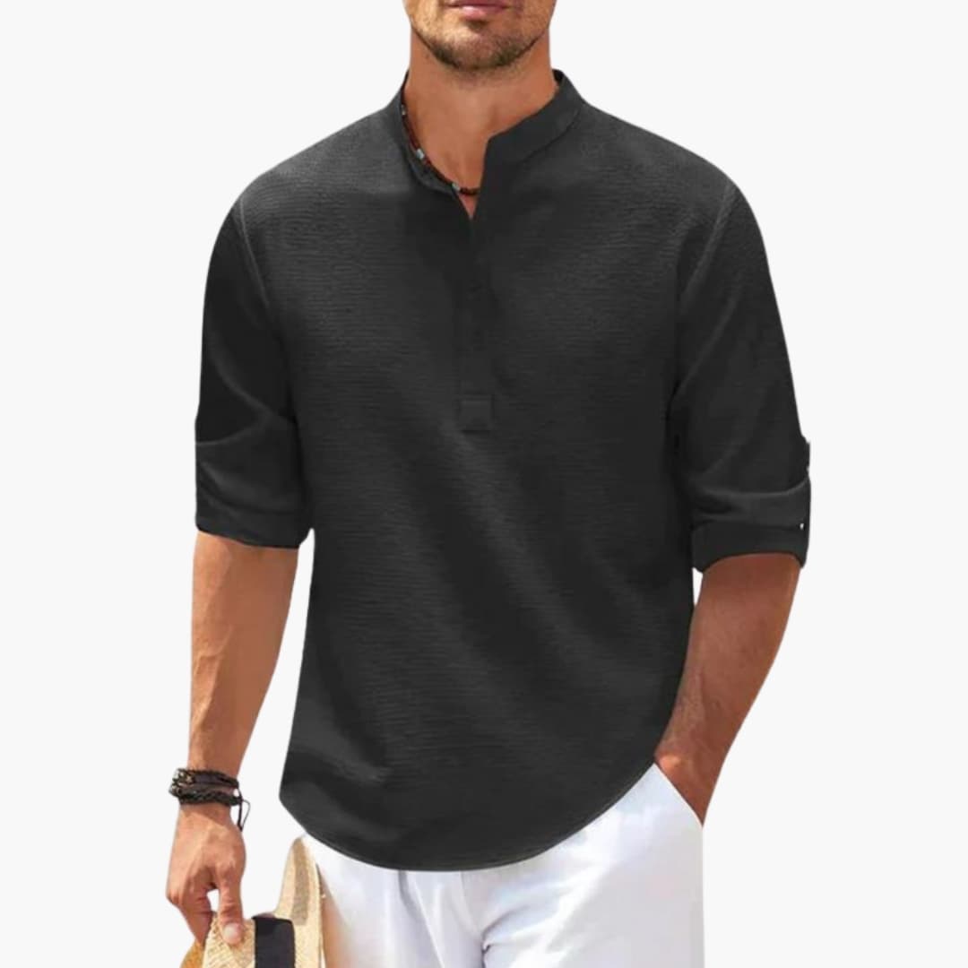 Men's Button-Down Shirt Regular Fit Cotton White - Fashinoza
