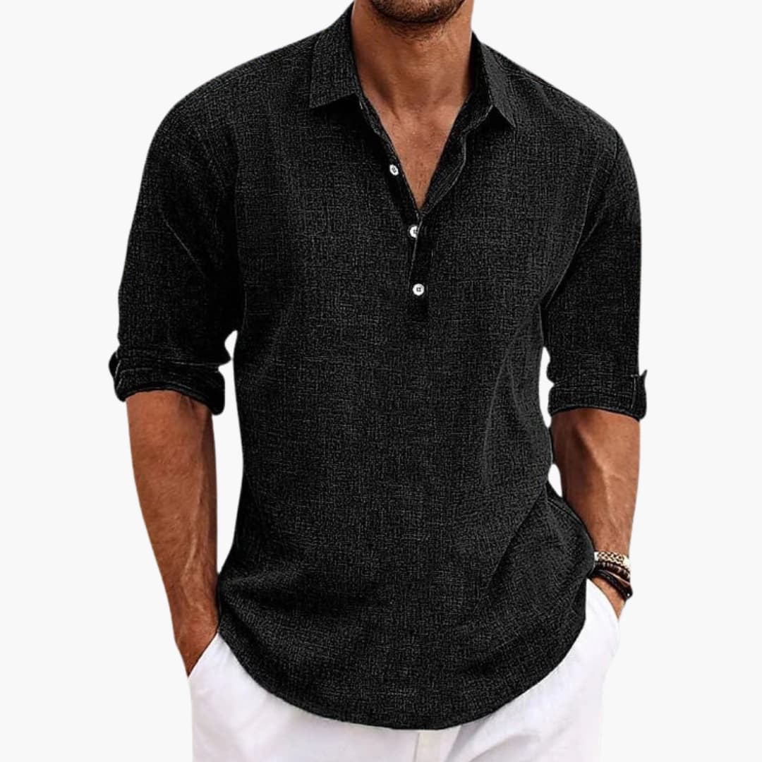Mens Polo Short Sleeve Textured Shirt - Fashinoza