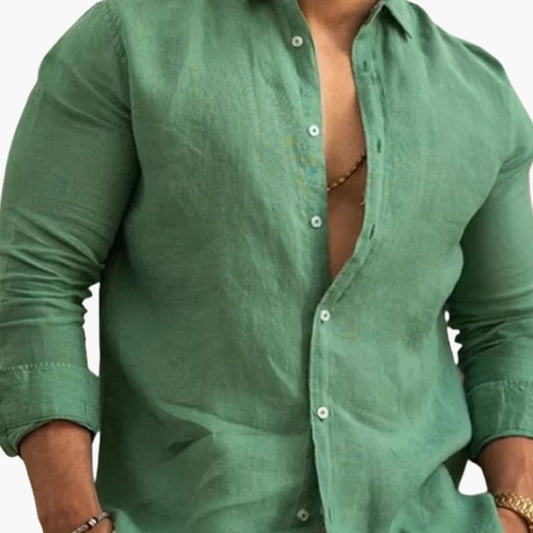Men's Long Sleeve Button-Down Shirt Regular Fit - Fashinoza