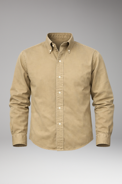 Men's Long Sleeve Button Collar Dress Shirt - 
Fashinoza