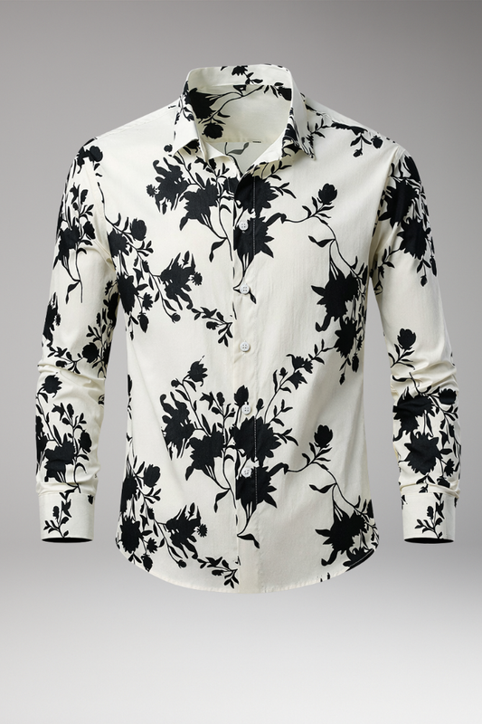 Men's Floral Print Button Front Shirt - 
Fashinoza