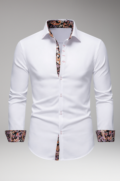 Men's Patterned Dress Shirt Button Cuffs - 
Fashinoza
