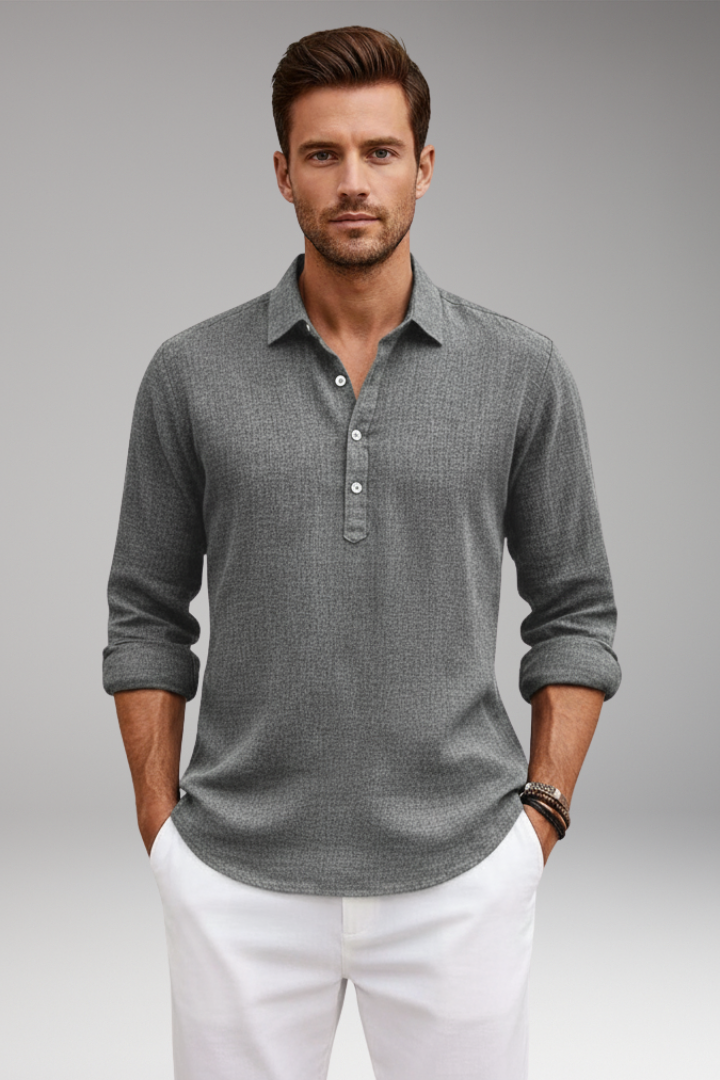 Men's Classic Fit Dress Shirt Straight Collar
