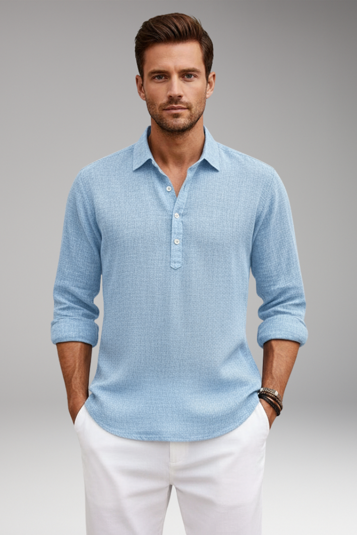 Men's Classic Fit Dress Shirt Straight Collar