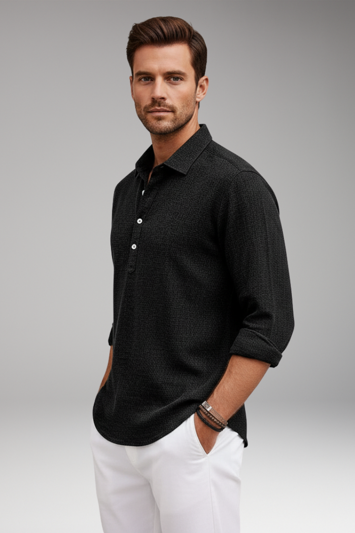 Men's Classic Fit Dress Shirt Straight Collar