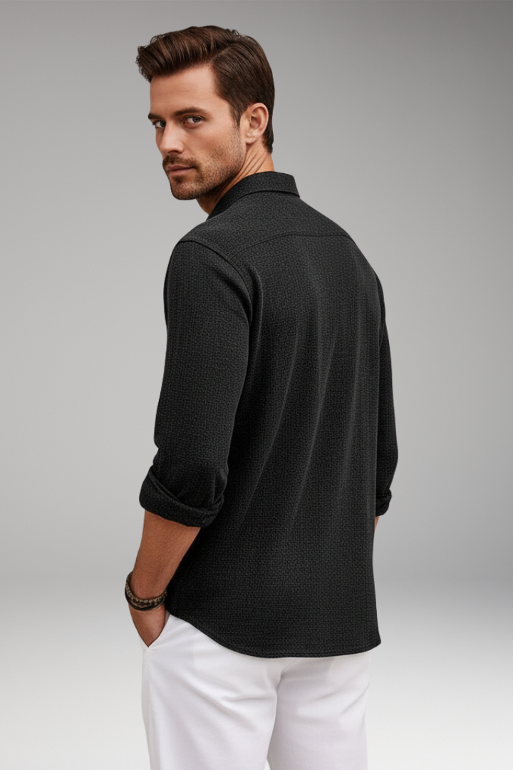 Men's Classic Fit Dress Shirt Straight Collar