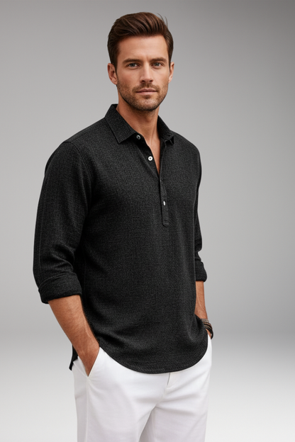 Men's Classic Fit Dress Shirt Straight Collar
