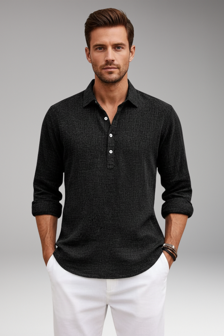 Men's Classic Fit Dress Shirt Straight Collar
