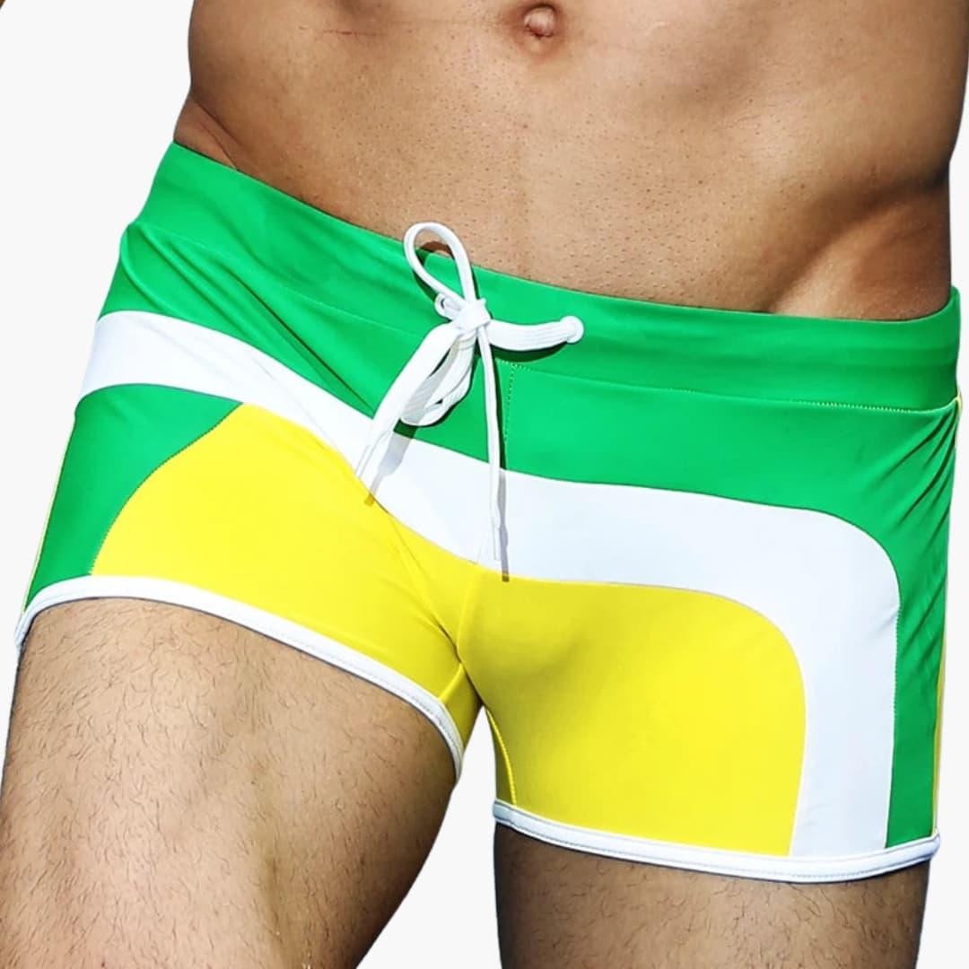 Men's Swim Trunks Elastic Waist Pocket Short Length - Fashinoza
