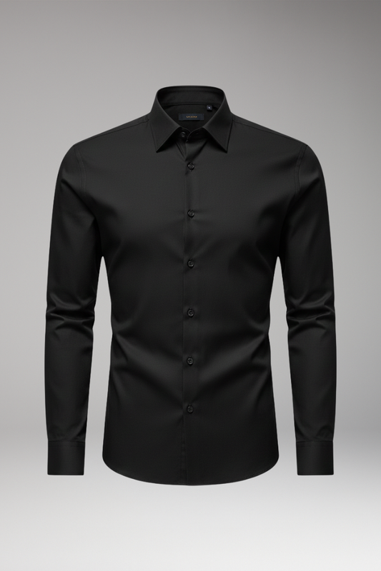 Men's Slim Fit Dress Shirt Pointed Collar Button Front - 
Fashinoza