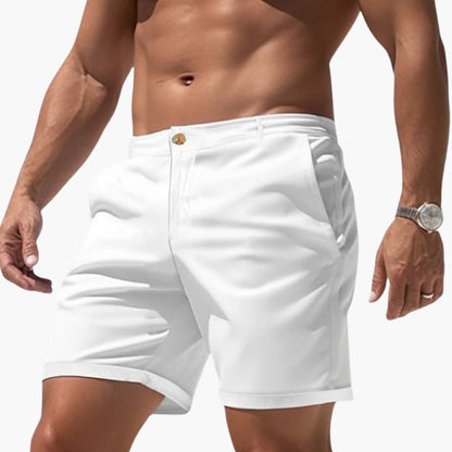 Men's Slim Shorts Zipper Closure Cuffed Hems - Fashinoza