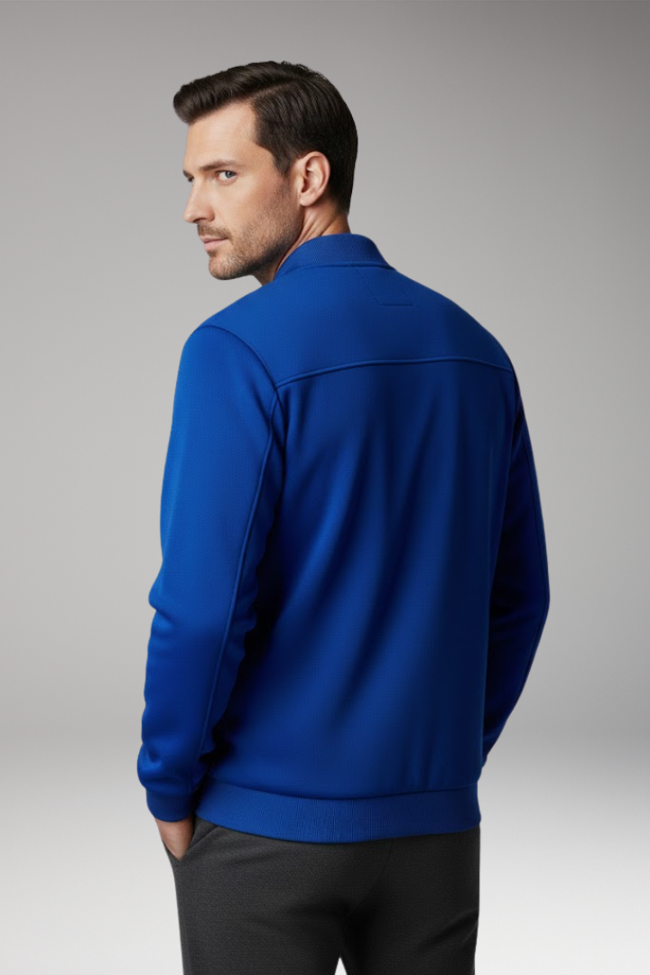 Men's Bomber Jacket Polyester Front Zipper Side Pockets
