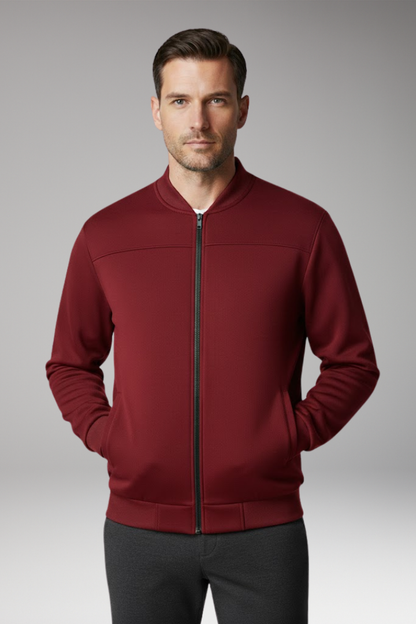 Men's Bomber Jacket Polyester Front Zipper Side Pockets