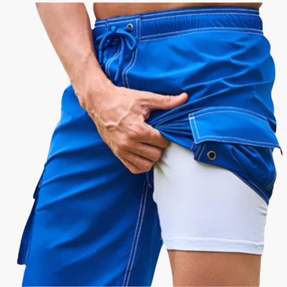 Men's Stretch Swim Shorts Inner Lining Cargo Pocket