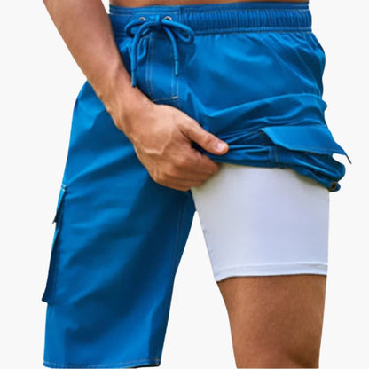 Men's Stretch Swim Shorts Inner Lining Cargo Pocket
