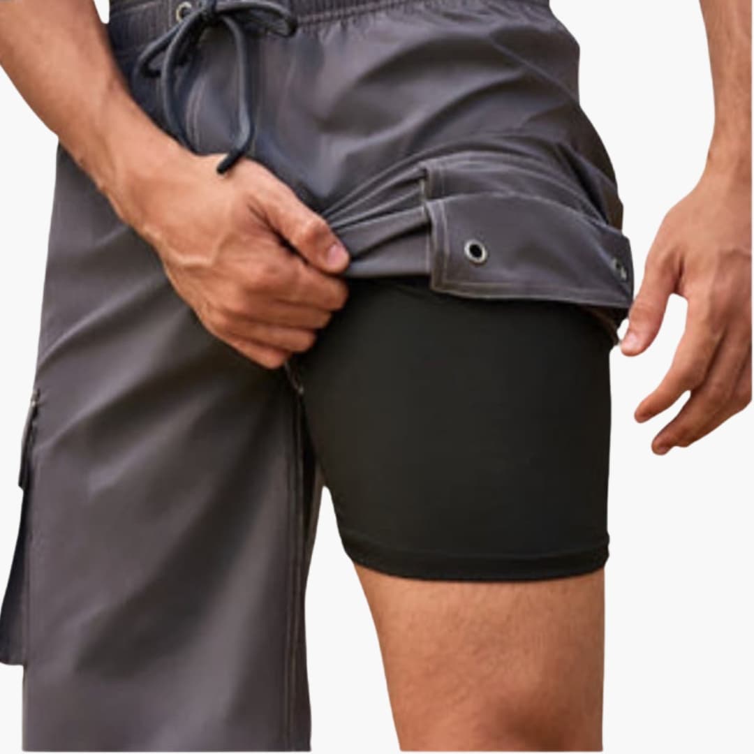 Men's Stretch Swim Shorts Inner Lining Cargo Pocket