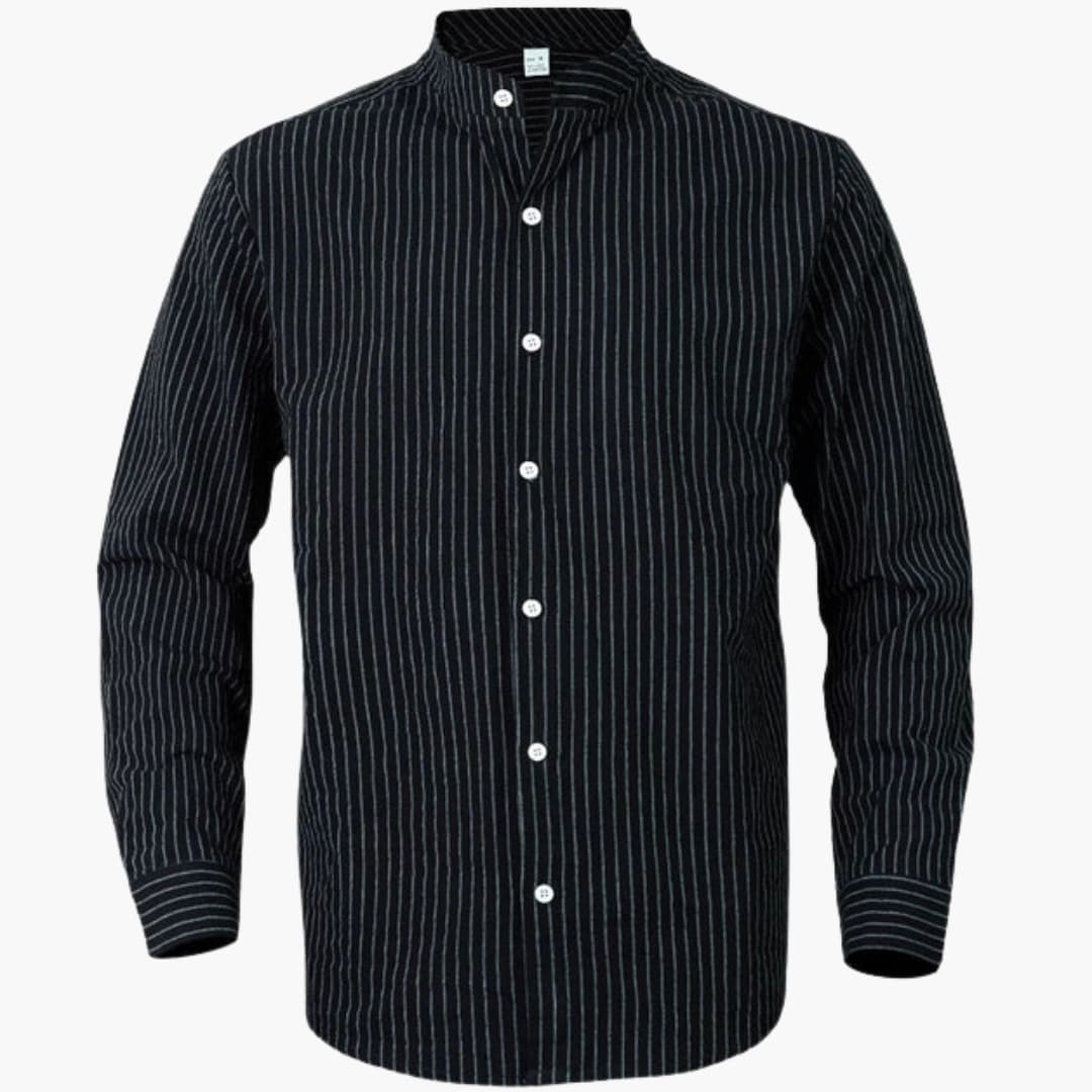 Men's Long Sleeve Button-Down Shirt Striped - Fashinoza