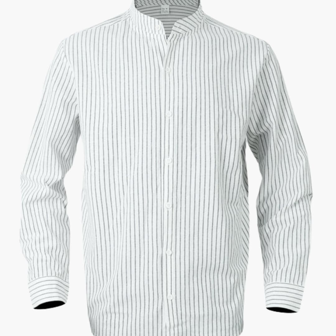 Men's Long Sleeve Button-Down Shirt Striped