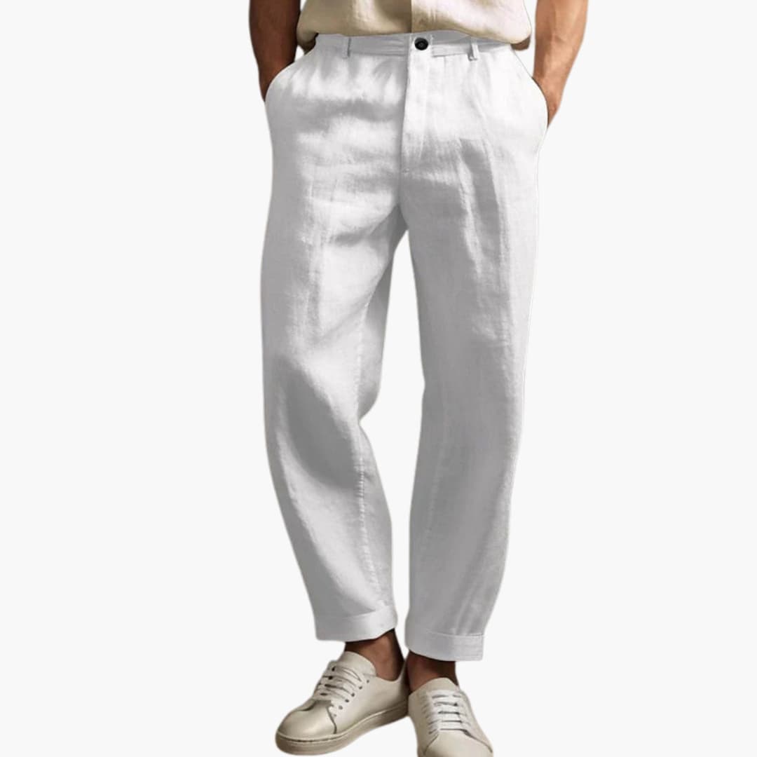 Men's Summer Pants Elastic Waist Regular Fit