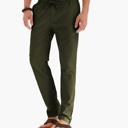 Men's Loose Fit Summer Pants Elastic Waistband
