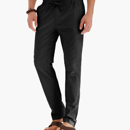 Men's Loose Fit Summer Pants Elastic Waistband