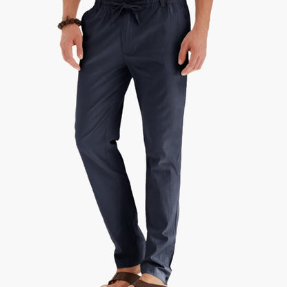 Men's Loose Fit Summer Pants Elastic Waistband