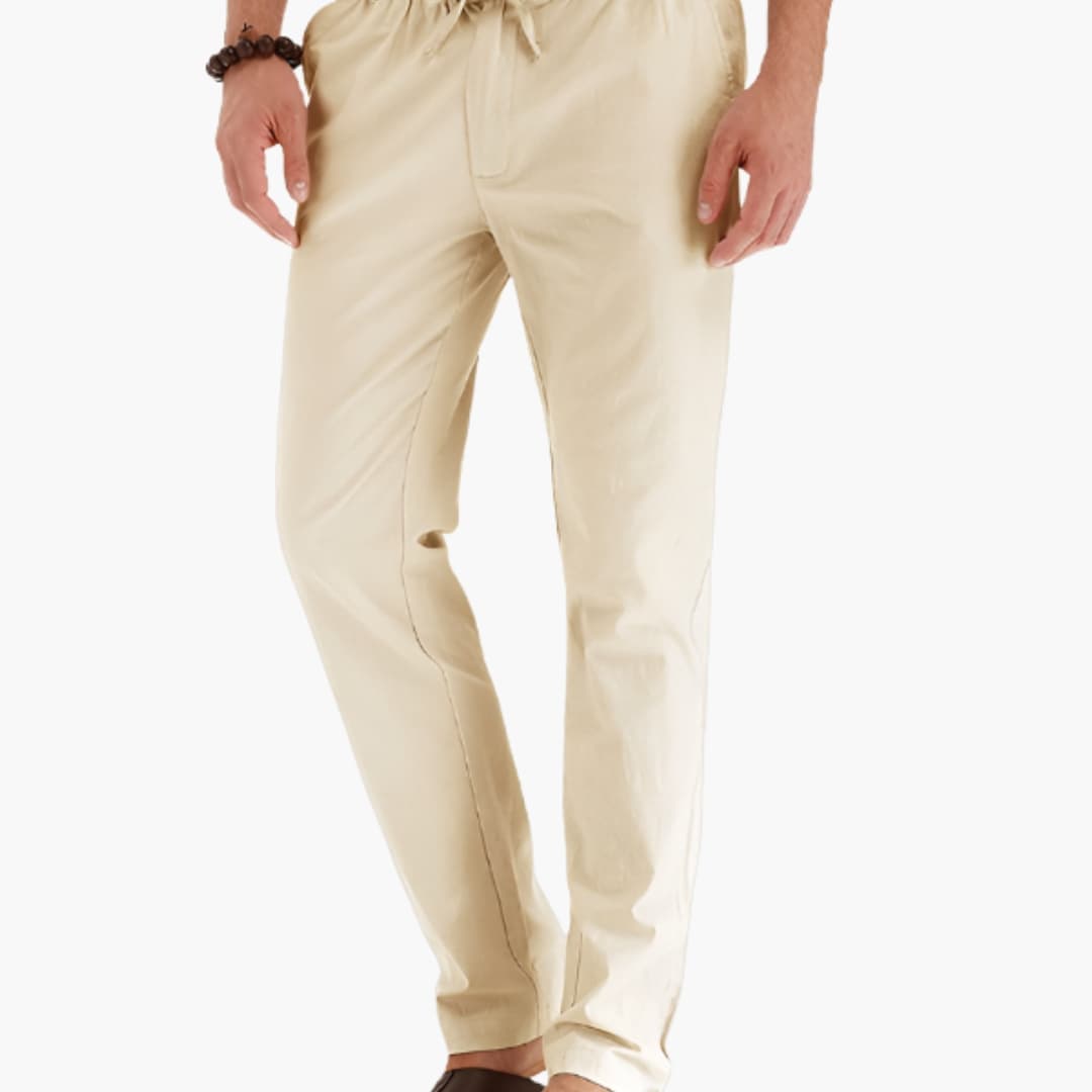 Men's Loose Fit Summer Pants Elastic Waistband