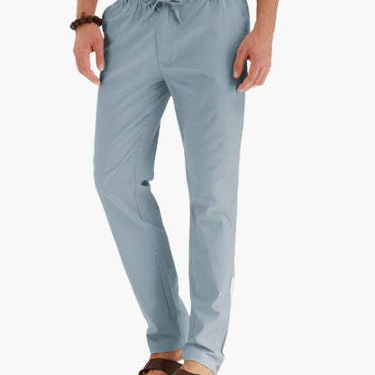 Men's Loose Fit Summer Pants Elastic Waistband