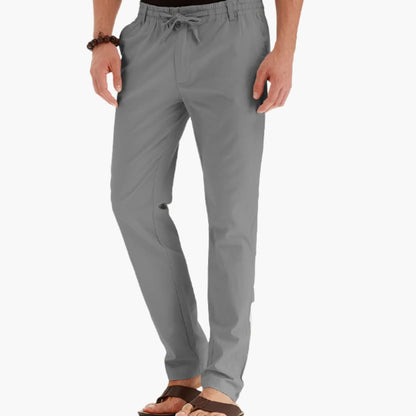 Men's Loose Fit Summer Pants Elastic Waistband