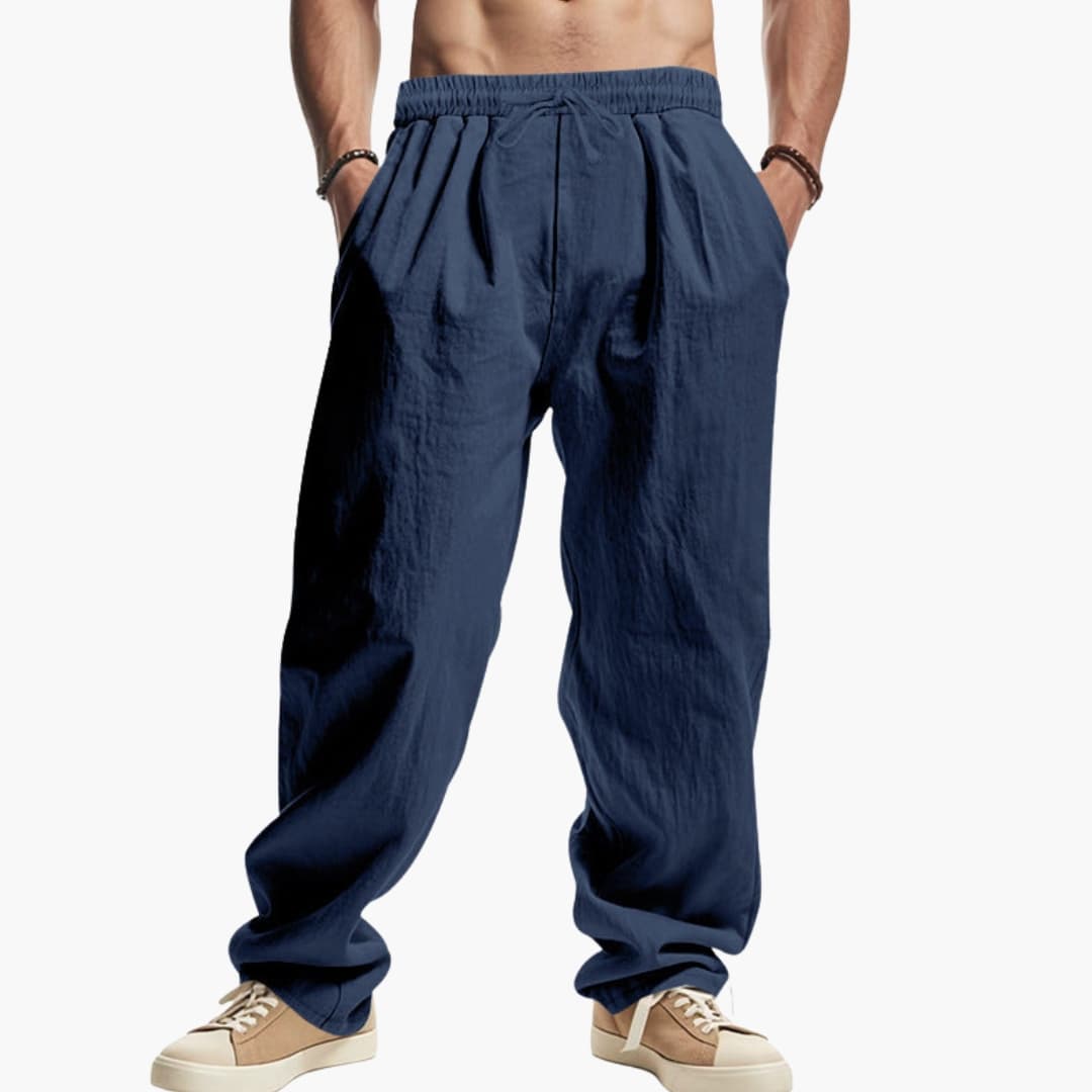 Men's Elastic Waist Pants Side Pockets