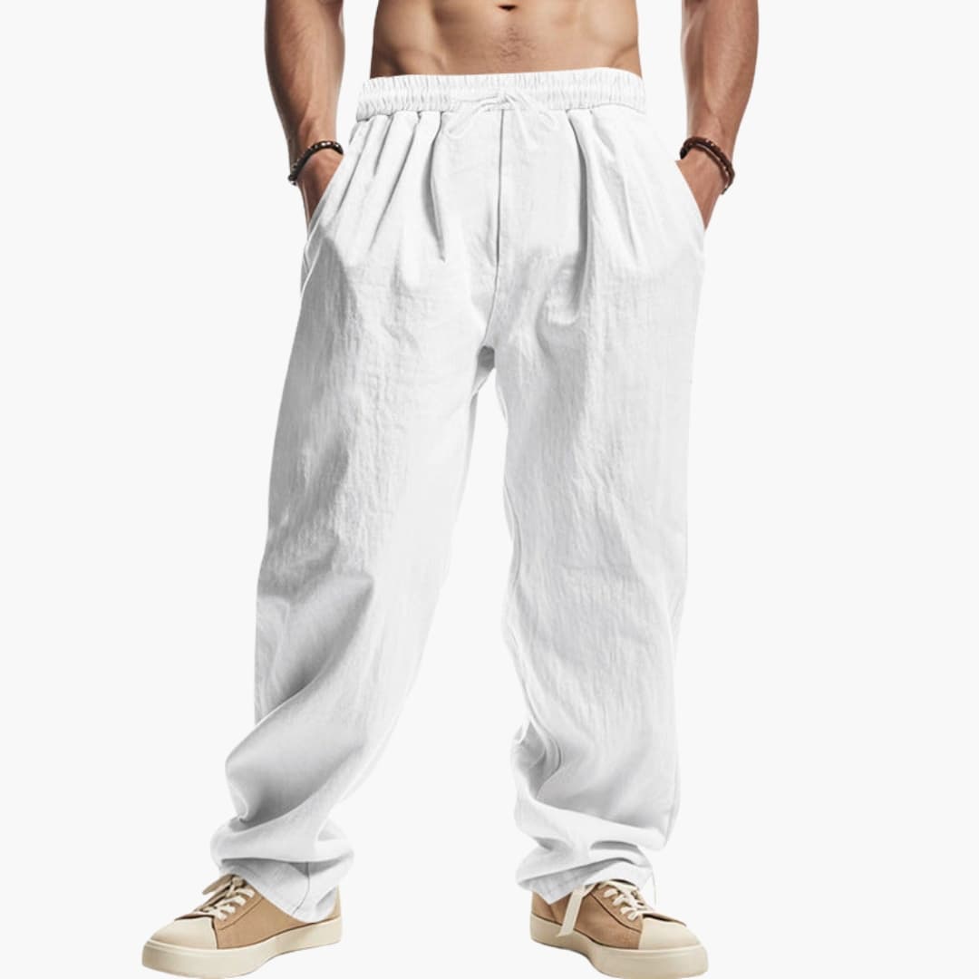 Men's Elastic Waist Pants Side Pockets