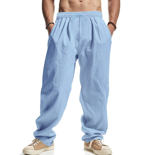 Men's Elastic Waist Pants Side Pockets