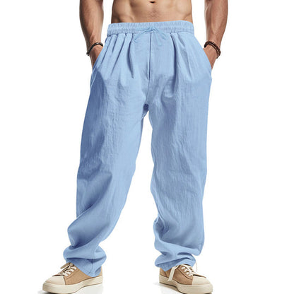 Men's Elastic Waist Pants Side Pockets