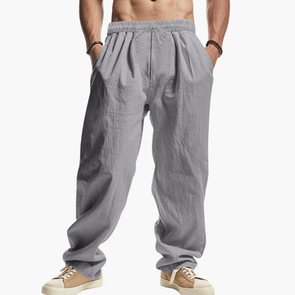 Men's Elastic Waist Pants Side Pockets