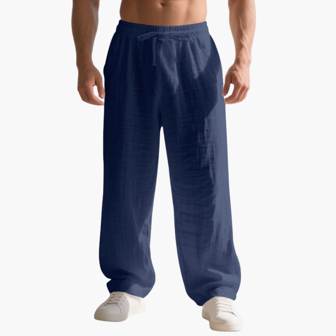 Men's Straight Leg Pants Elastic Waistband - Fashinoza