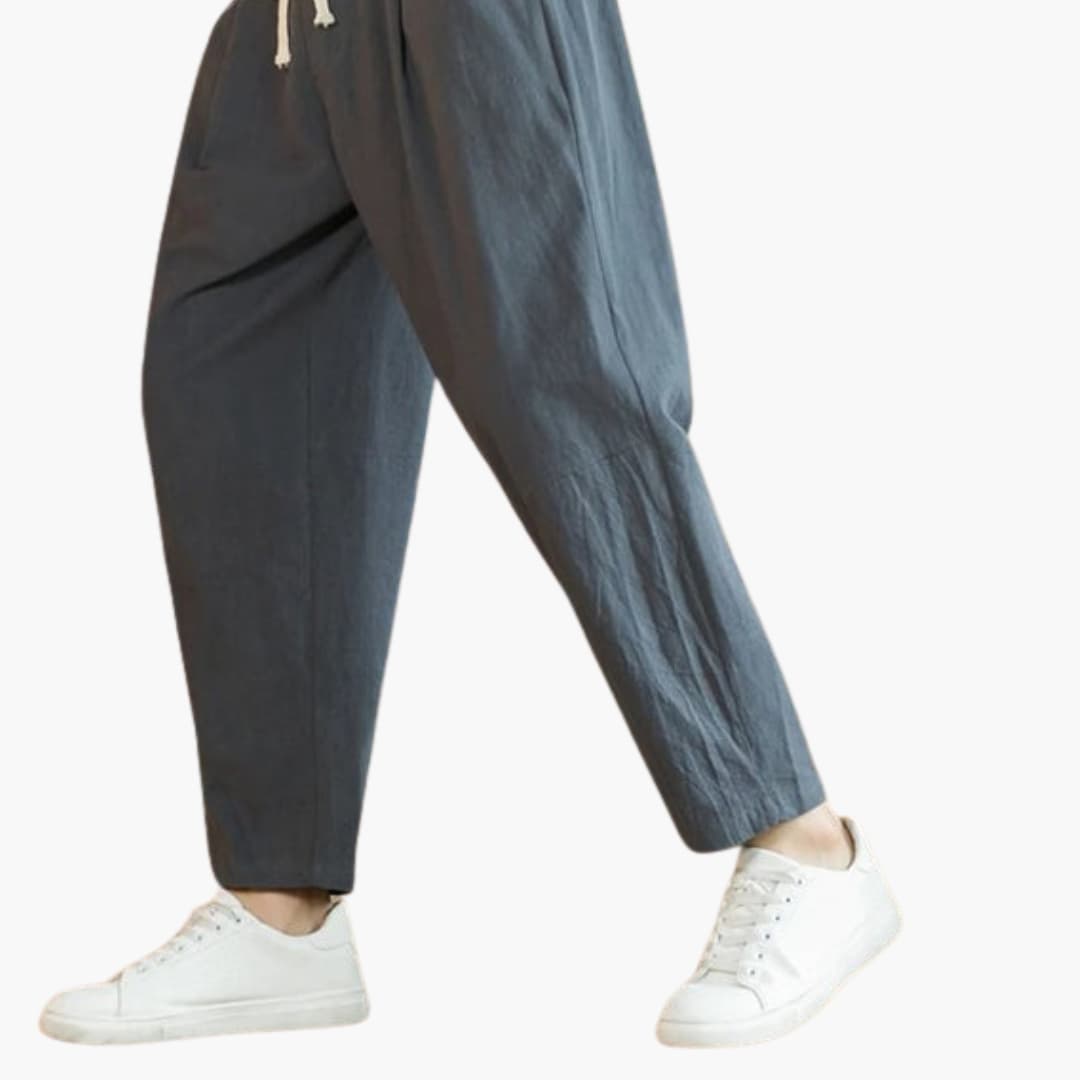 Men's Loose Fit Summer Pants Cotton Relaxed