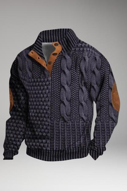 Men's Crew Neck Sweater Elbow Patches - 
Fashinoza