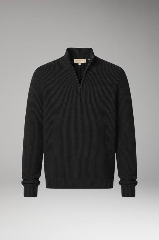Men's Half-Zip Sweater Stand Collar - 
Fashinoza