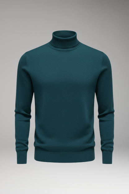 Men's High Neck Sweater Ribbed Trim - 
Fashinoza