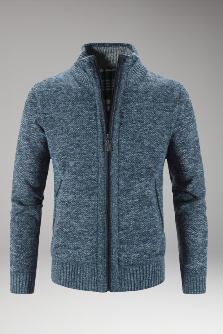 Men's Zip Sweater Stand-Up Collar - 
Fashinoza