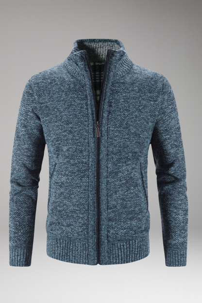 Men's Zip Sweater Stand-Up Collar - 
Fashinoza
