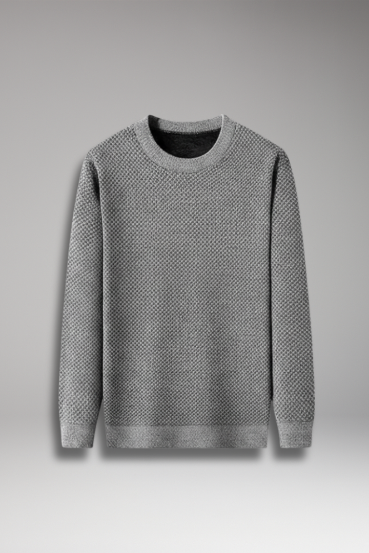 Men's Textured Knit Sweater Long Sleeves - 
Fashinoza