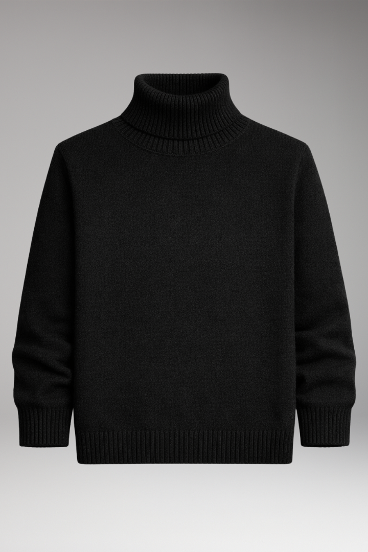 Men's Turtleneck Sweater Ribbed Cuffs - 
Fashinoza