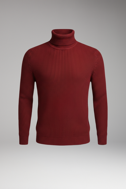 Men's Turtleneck Sweater Ribbed - 
Fashinoza