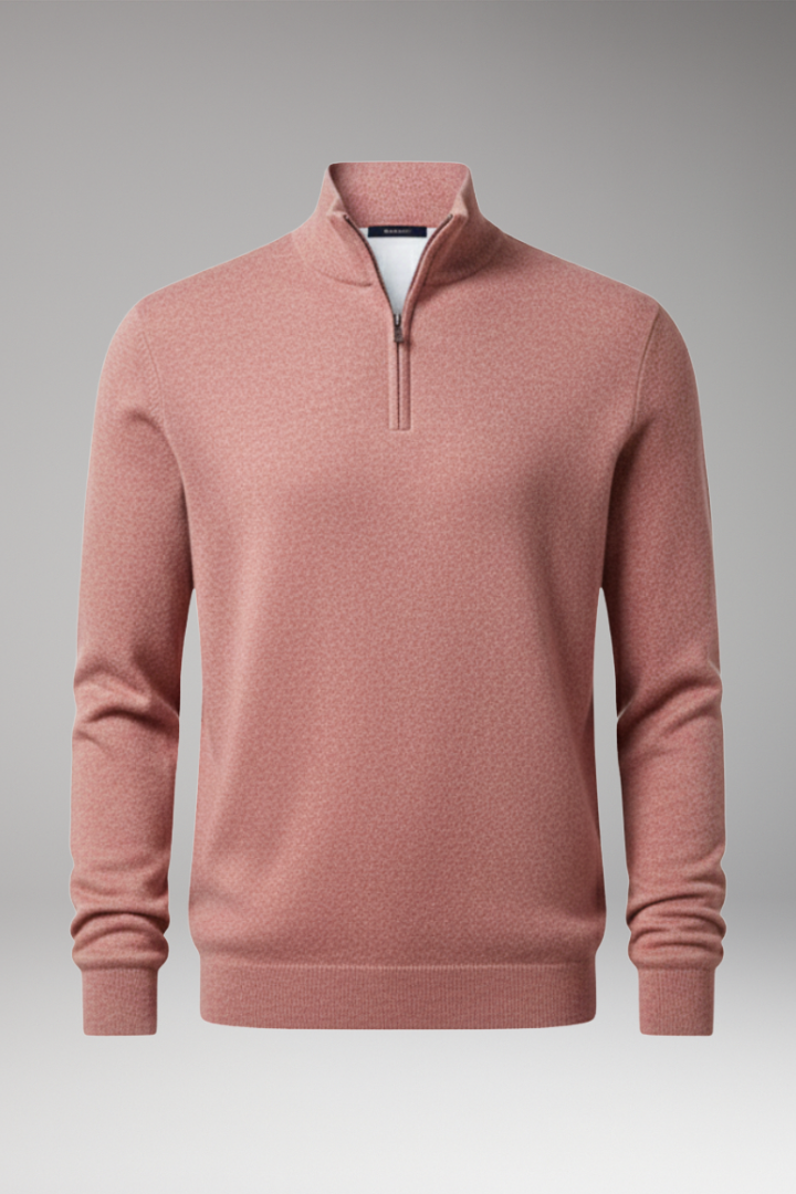 Men's Zip Neck Sweater Textured - 
Fashinoza