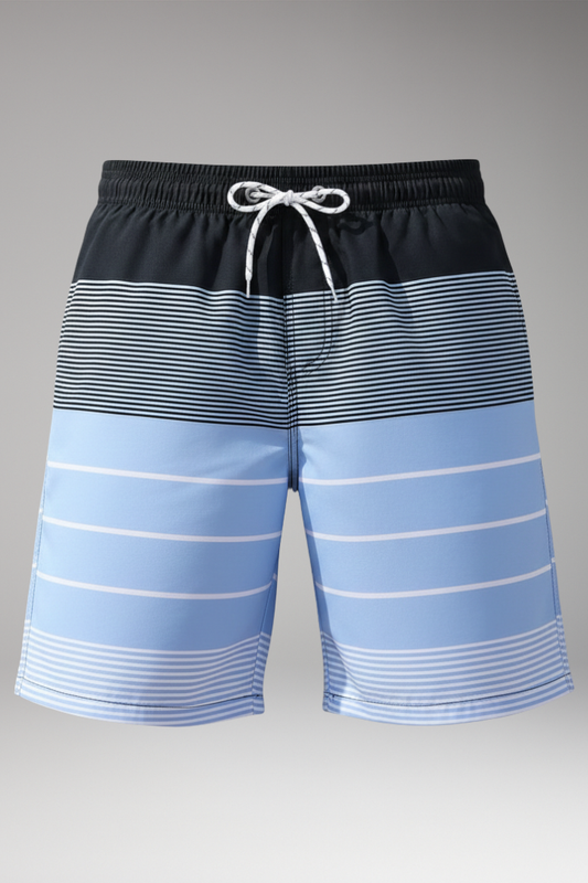 Men's Striped Swim Shorts Drawstring Waist - 
Fashinoza